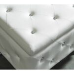 Monique Square Storage Ottoman in White and Chrome 402-130SM-WT 402 130SM WT 5