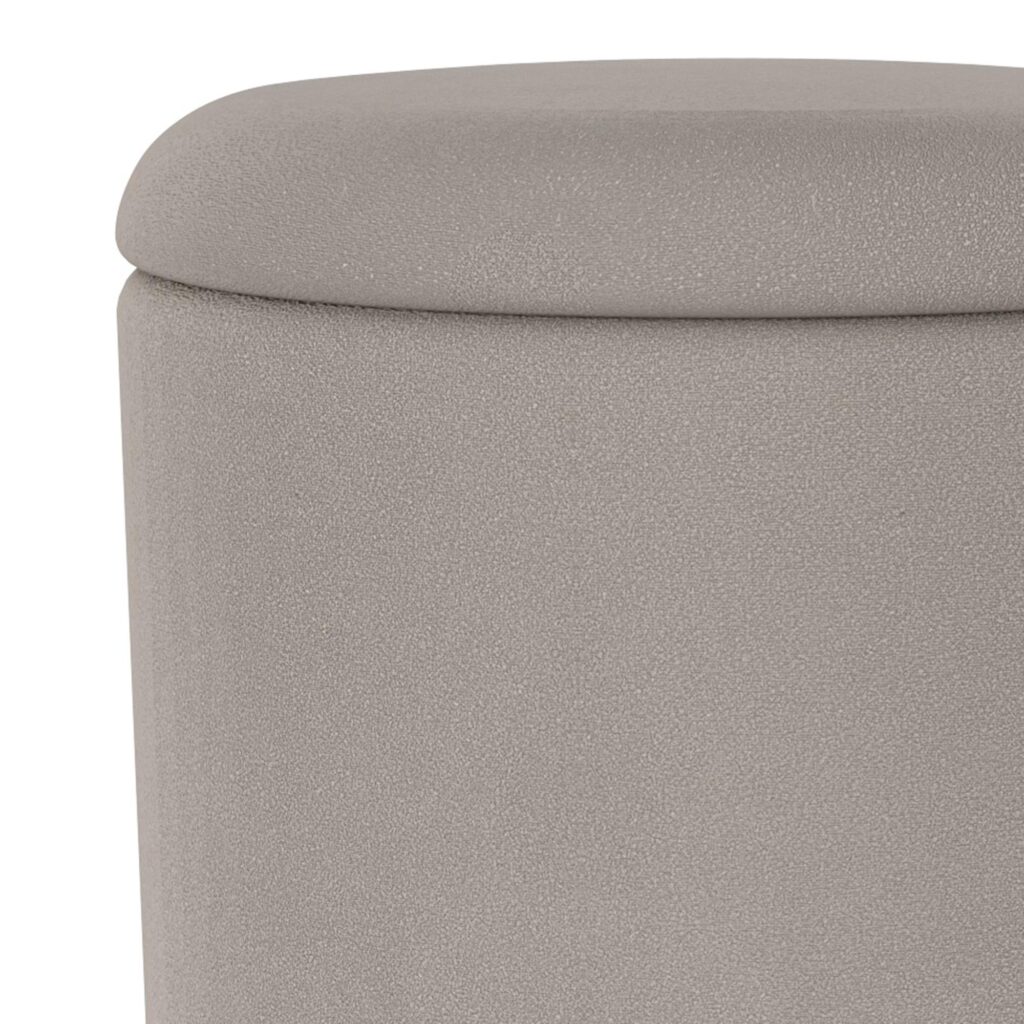 Alya Round Storage Ottoman in Warm Grey and Natural - Image 4