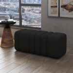 Rigel Large Ottoman Bench in Black Boucle 402-133BK 402 133BK 1