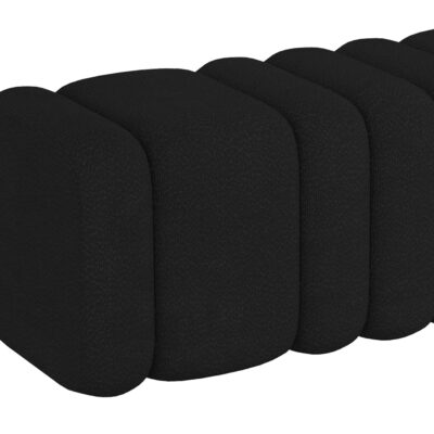 Rigel Large Ottoman Bench in Black Boucle 402-133BK 402 133BK 2