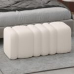 Rigel Large Ottoman Bench in Ivory Boucle 402-133IV 402 133IV 1