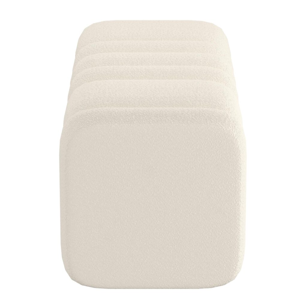 Rigel Large Ottoman Bench in Ivory Boucle - Image 4