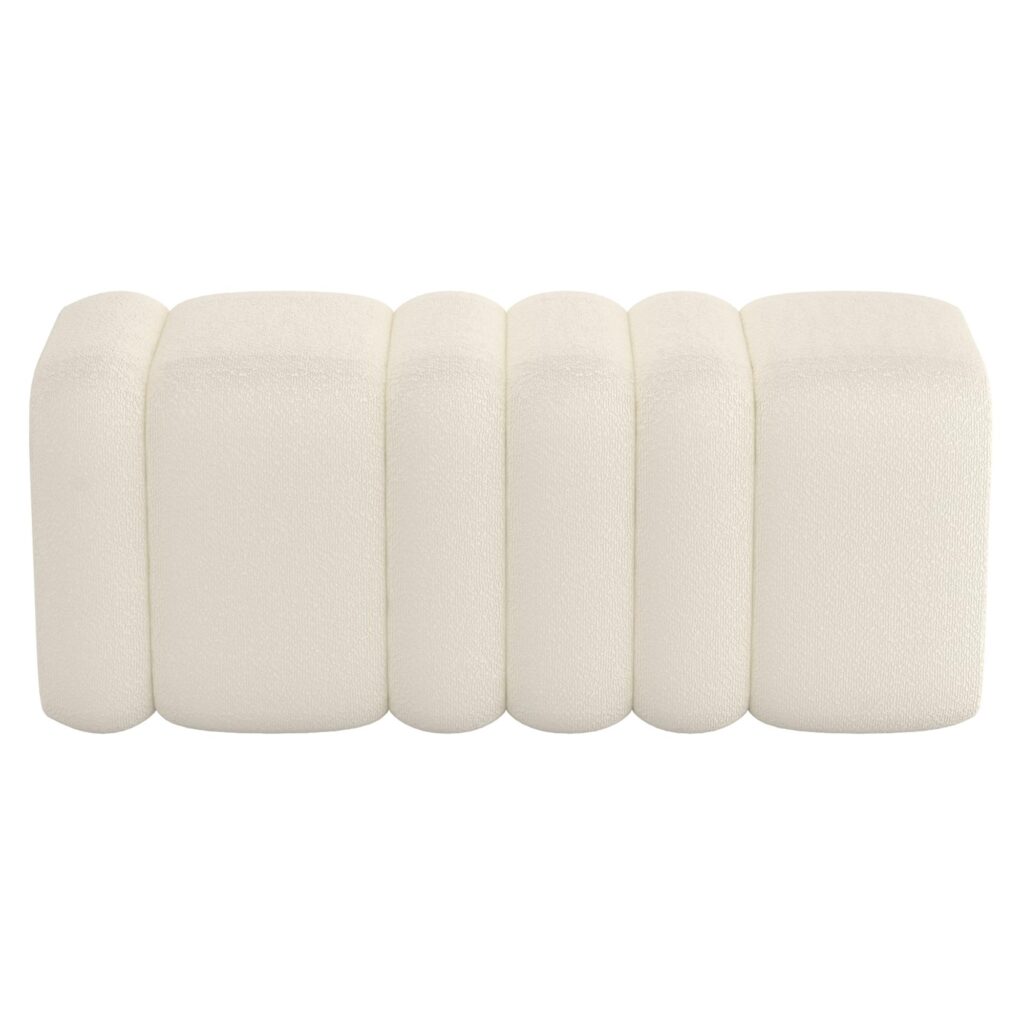 Rigel Large Ottoman Bench in Ivory Boucle - Image 5