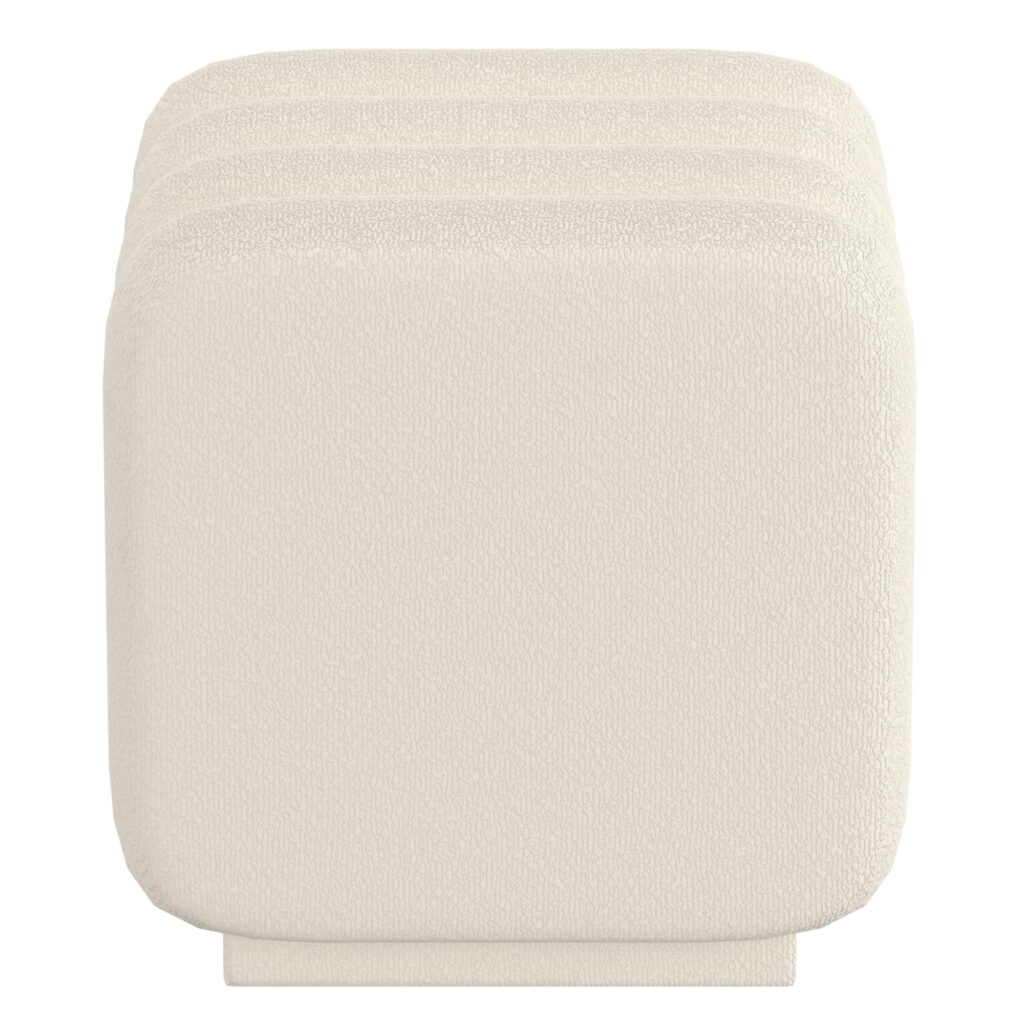 Rigel Small Square Ottoman in Ivory Boucle - Image 4