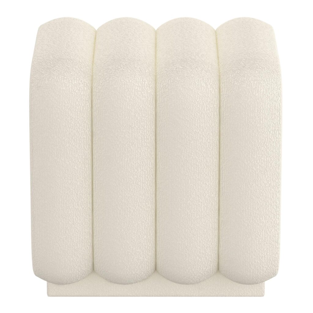 Rigel Small Square Ottoman in Ivory Boucle - Image 5