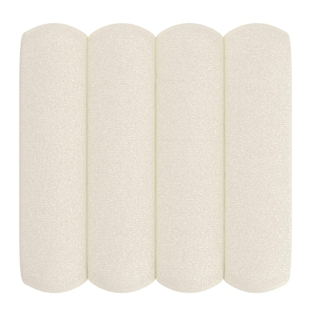 Rigel Small Square Ottoman in Ivory Boucle - Image 6