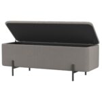 Erzo Storage Ottoman Bench in Warm Grey and Black 402-136GRY 402 136GRY 2