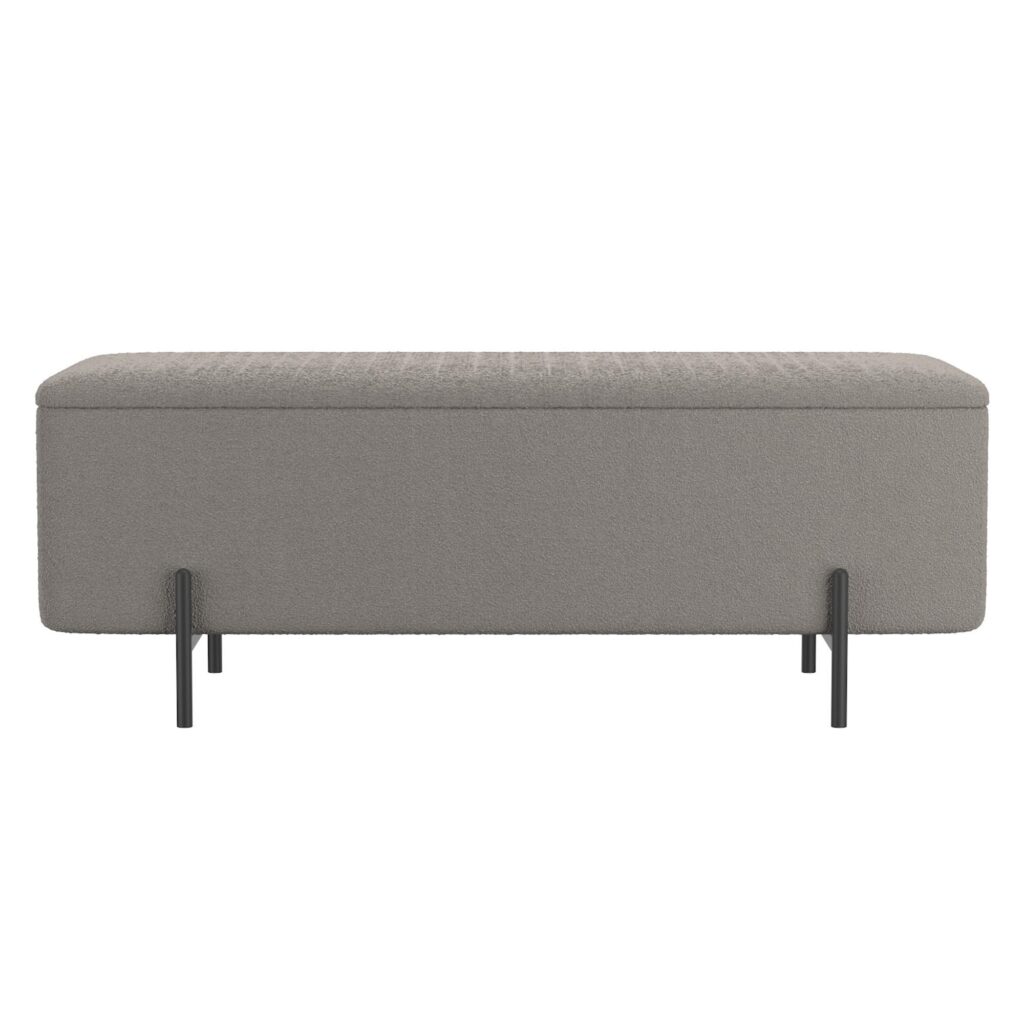 Erzo Storage Ottoman Bench in Warm Grey and Black - Image 5
