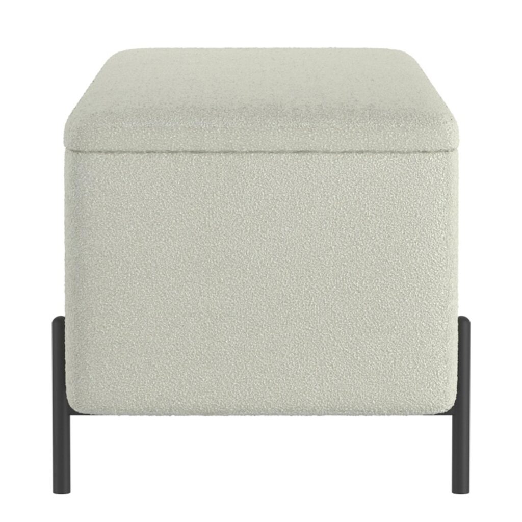 Erzo Storage Ottoman Bench in White and Black - Image 4