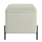 Erzo Storage Ottoman Bench in White and Black 402-136WT 402 136WT 3