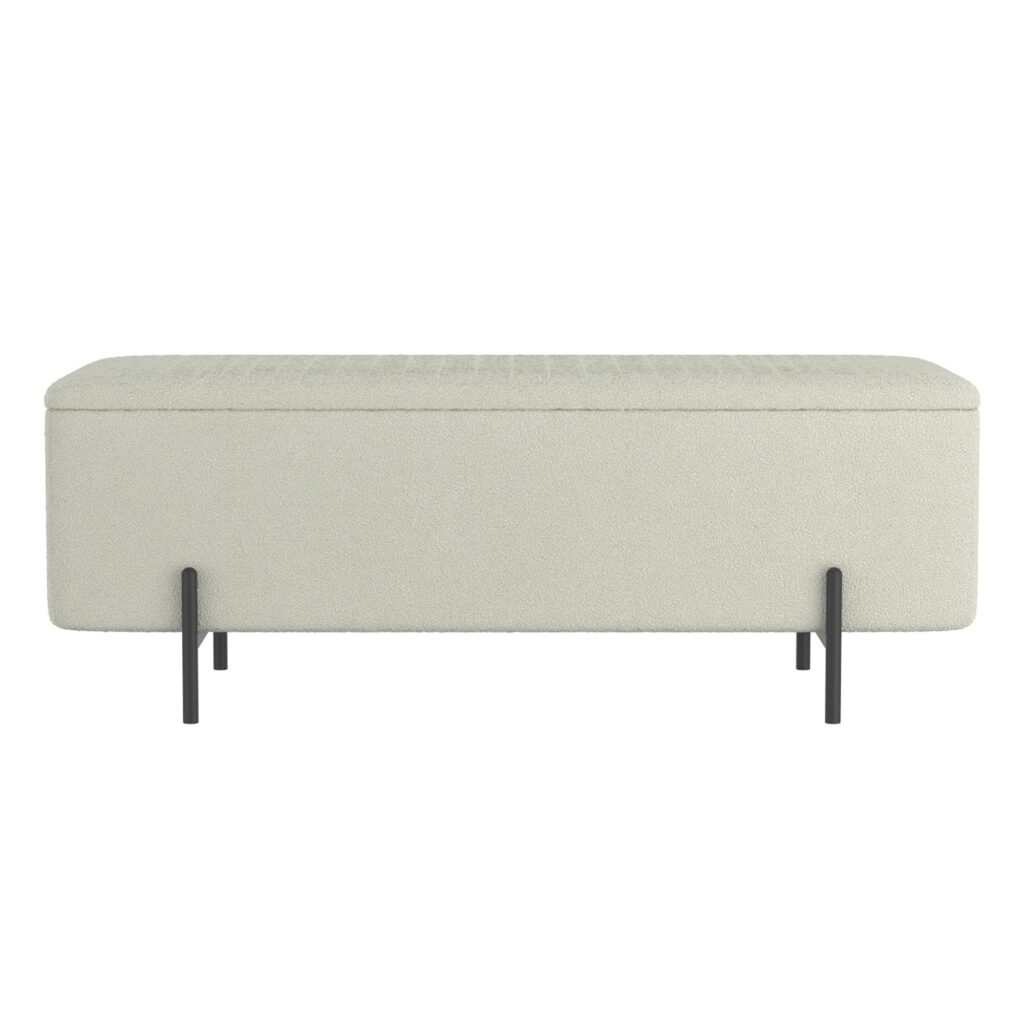 Erzo Storage Ottoman Bench in White and Black - Image 5