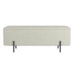 Erzo Storage Ottoman Bench in White and Black 402-136WT 402 136WT 4