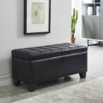 Winston Rectangular Storage Ottoman in Black 402-257BK 402 257BK 1