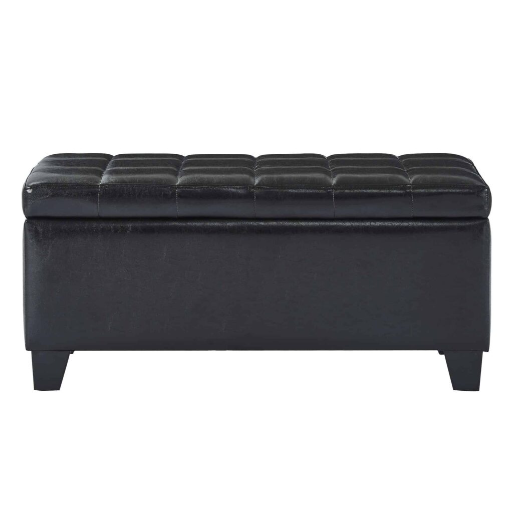 Winston Rectangular Storage Ottoman in Black - Image 4