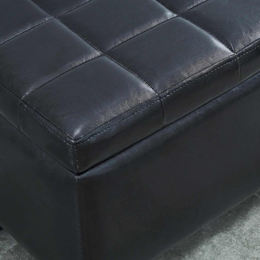 Winston Rectangular Storage Ottoman in Black - Image 5