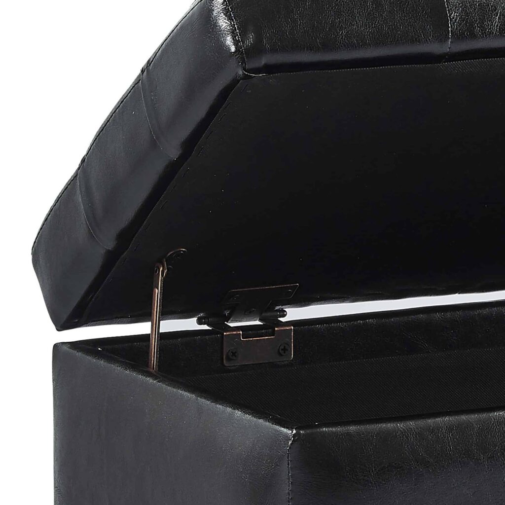 Winston Rectangular Storage Ottoman in Black - Image 6