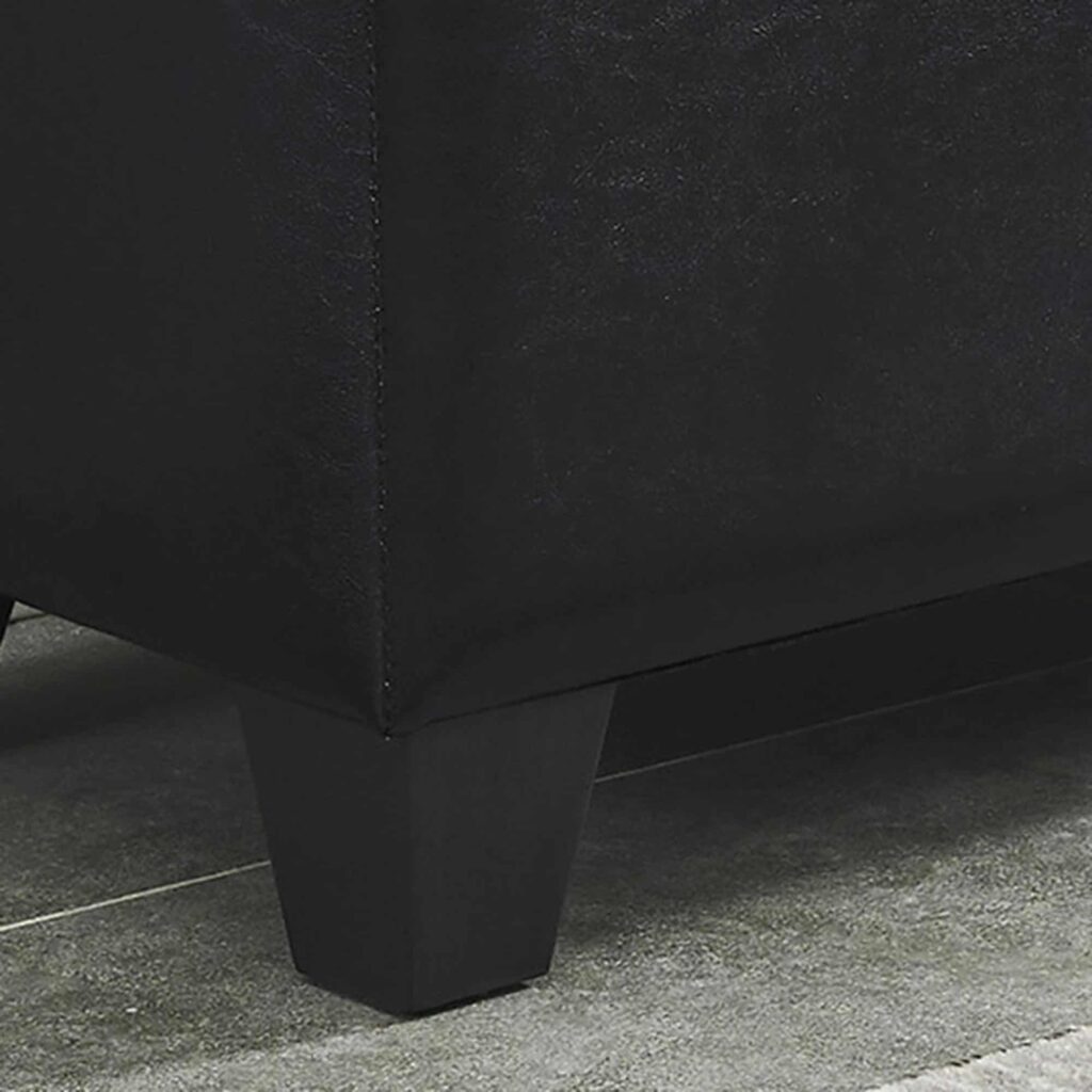Winston Rectangular Storage Ottoman in Black - Image 7