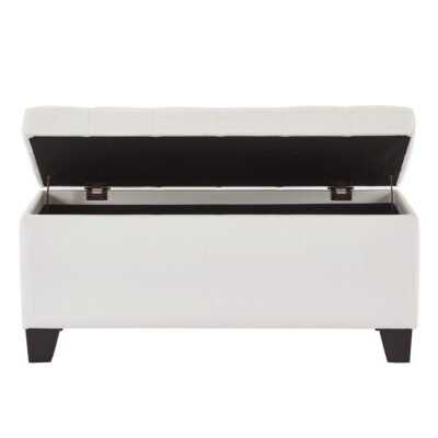 Winston Rectangular Storage Ottoman in White 402-257WT 402 257WT 2