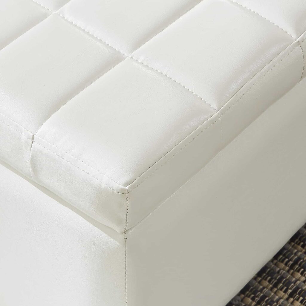 Winston Rectangular Storage Ottoman in White - Image 4