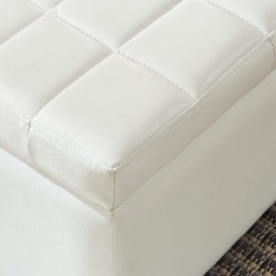 Winston Rectangular Storage Ottoman in White 402-257WT 402 257WT 3