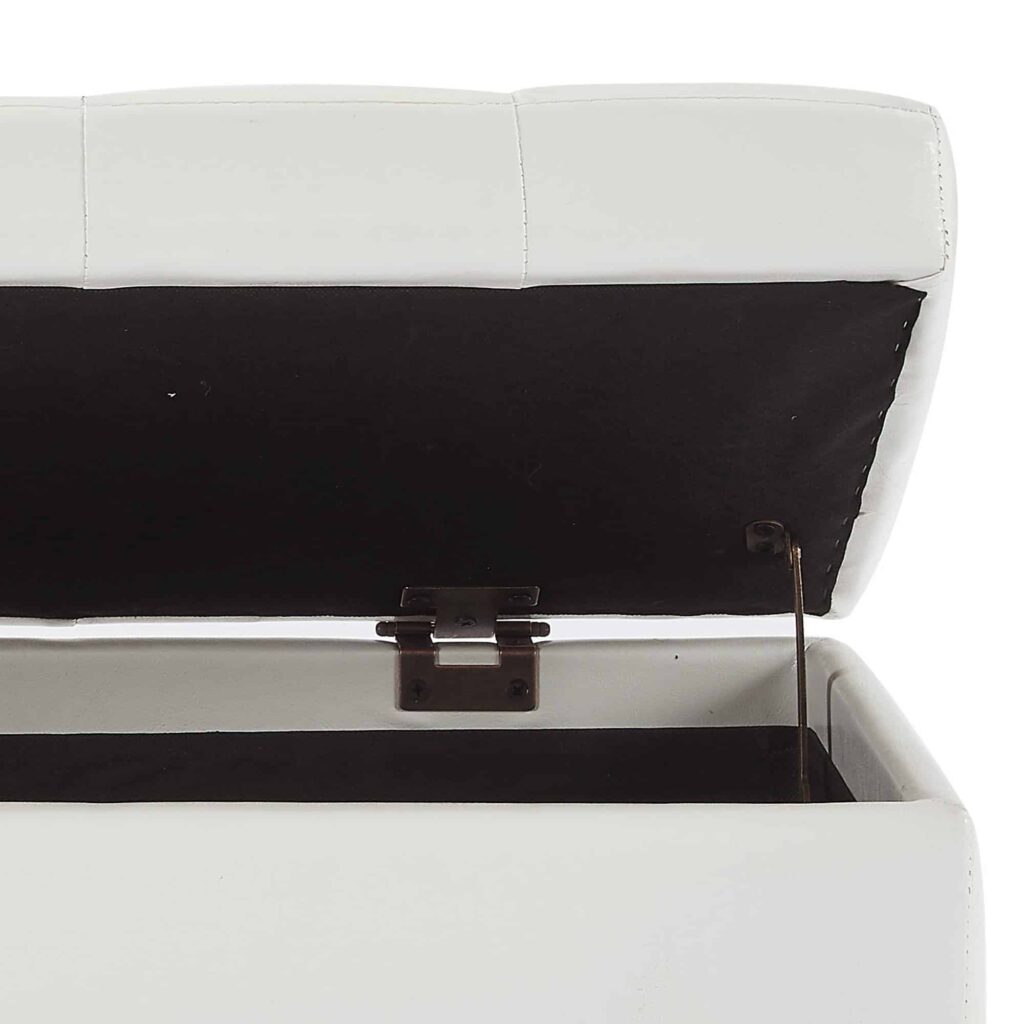 Winston Rectangular Storage Ottoman in White - Image 5