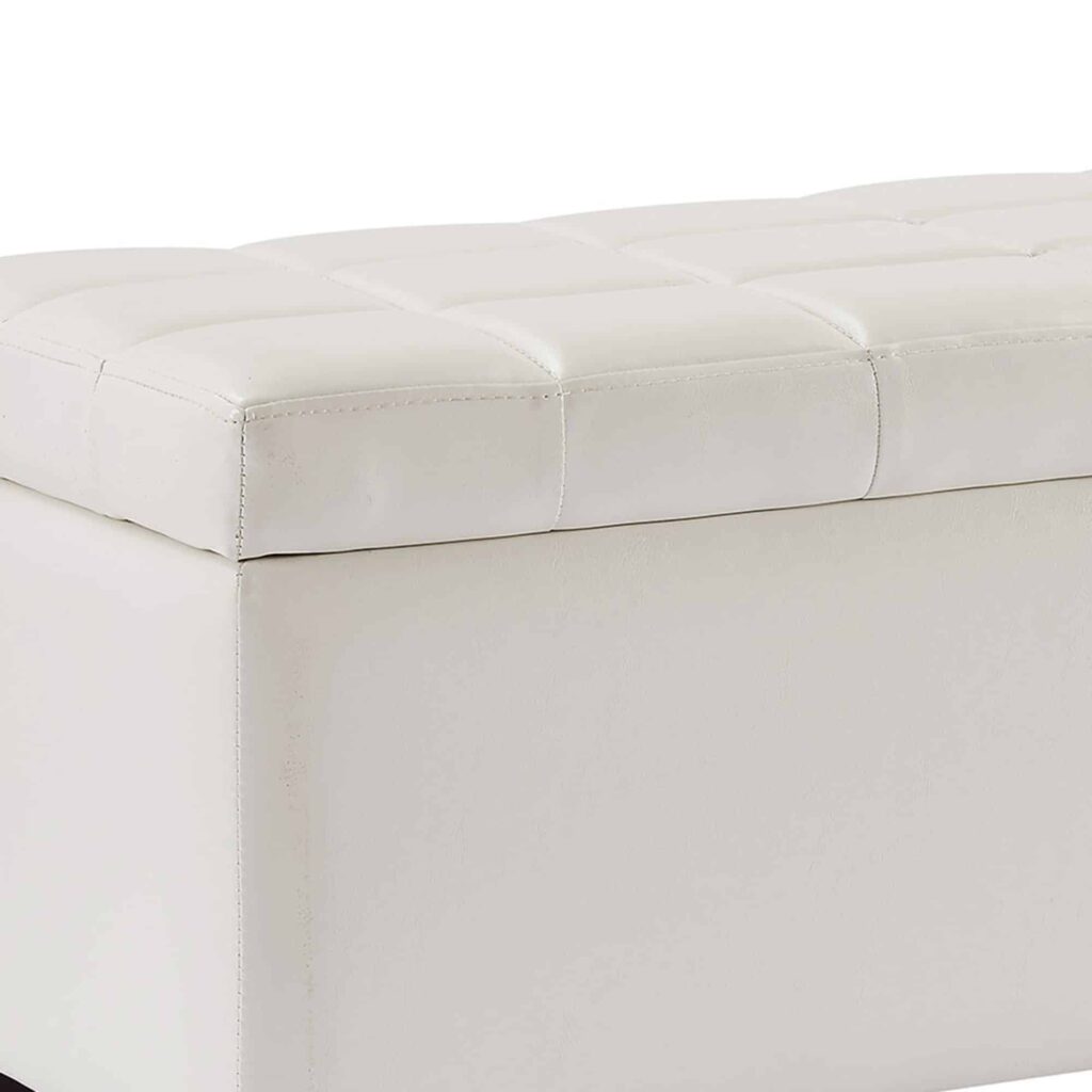 Winston Rectangular Storage Ottoman in White - Image 6