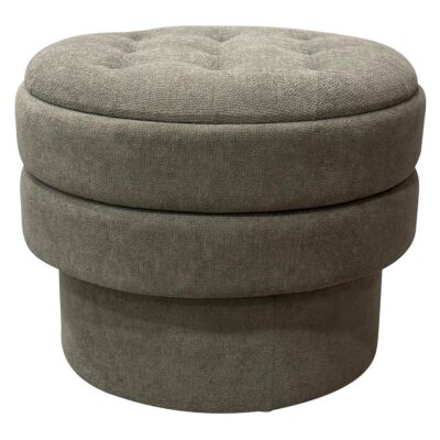 Kepler Round Storage Ottoman in Moss