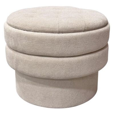 Kepler Round Storage Ottoman in Oat