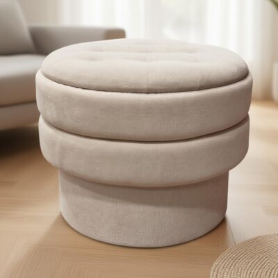 Kepler Round Storage Ottoman in Oat 402-306OAT 402 306OAT 1
