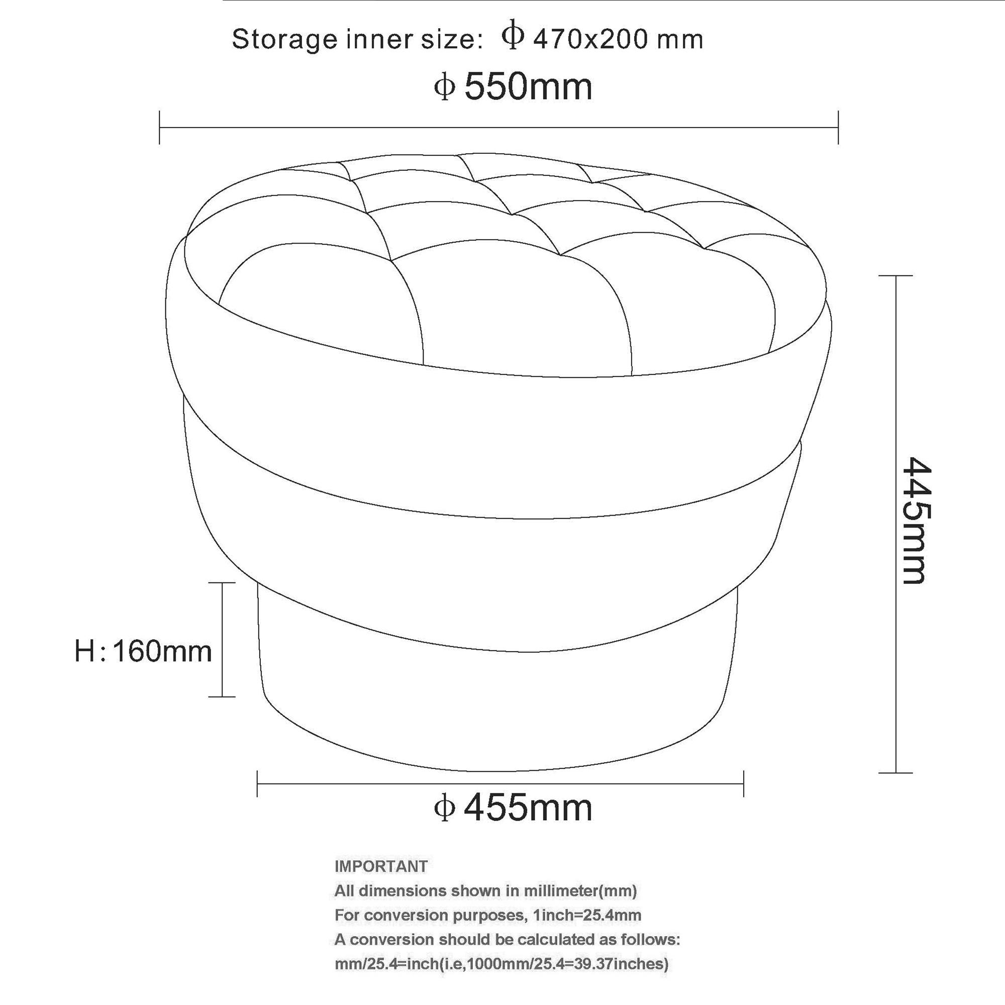 Kepler Round Storage Ottoman in Rust 8 Kepler Round Storage Ottoman in Rust - Image 8