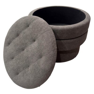 Kepler Round Storage Ottoman in Warm Charcoal 10 Kepler Round Storage Ottoman in Warm Charcoal 402-306WCH 402 306WCH 2