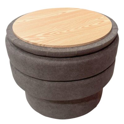 Kepler Round Storage Ottoman in Warm Charcoal 13 Kepler Round Storage Ottoman in Warm Charcoal 402-306WCH 402 306WCH 5