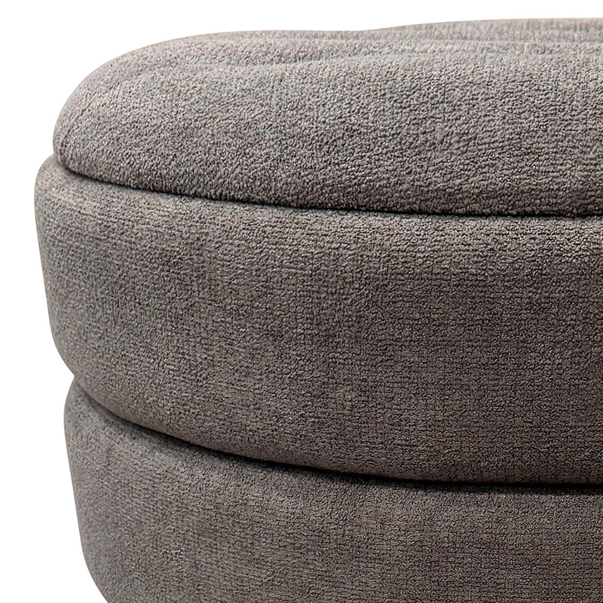 Kepler Round Storage Ottoman in Warm Charcoal 7 Kepler Round Storage Ottoman in Warm Charcoal - Image 7