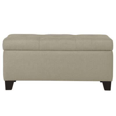 Harper Rectangular Storage Ottoman in Beige