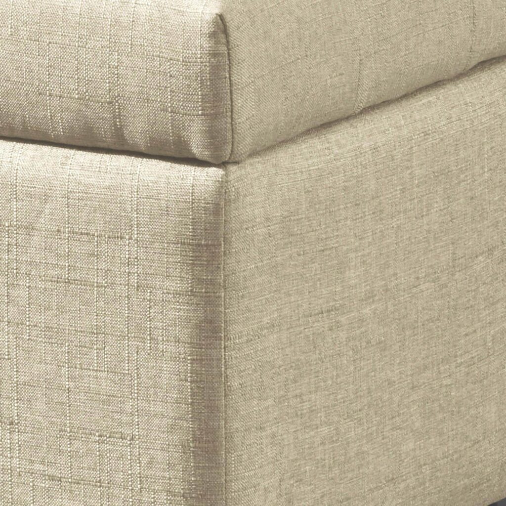 Harper Rectangular Storage Ottoman in Beige - Image 4