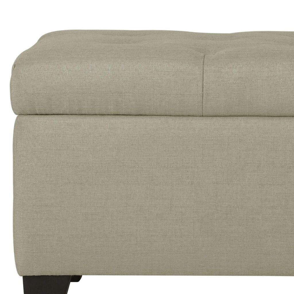 Harper Rectangular Storage Ottoman in Beige - Image 7
