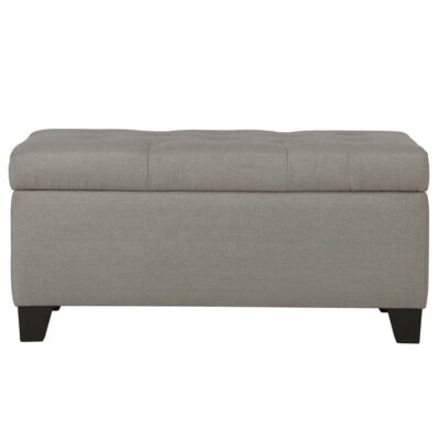 Harper Rectangular Storage Ottoman in Light Grey