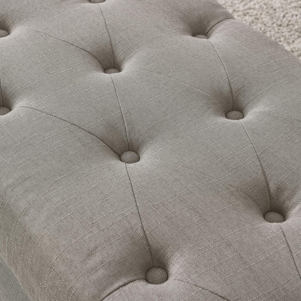 Harper Rectangular Storage Ottoman in Light Grey - Image 6