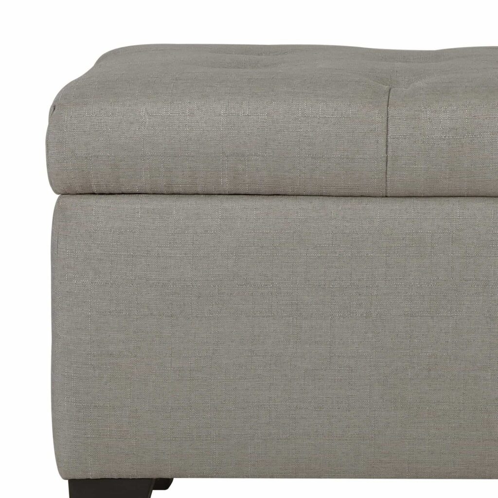 Harper Rectangular Storage Ottoman in Light Grey - Image 7
