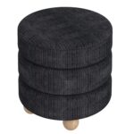 Willo Round Ottoman in Black 402-523BLK 402 523BLK 2
