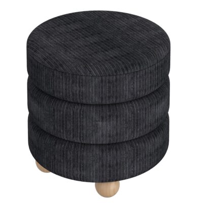 Willo Round Ottoman in Black 10 Willo Round Ottoman in Black 402-523BLK 402 523BLK 2