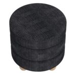 Willo Round Ottoman in Black 402-523BLK 402 523BLK 3