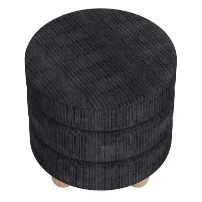 Willo Round Ottoman in Black 11 Willo Round Ottoman in Black 402-523BLK 402 523BLK 3