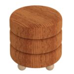 Willo Round Ottoman in Rust Brown 402-523RBN 402 523RBN 2
