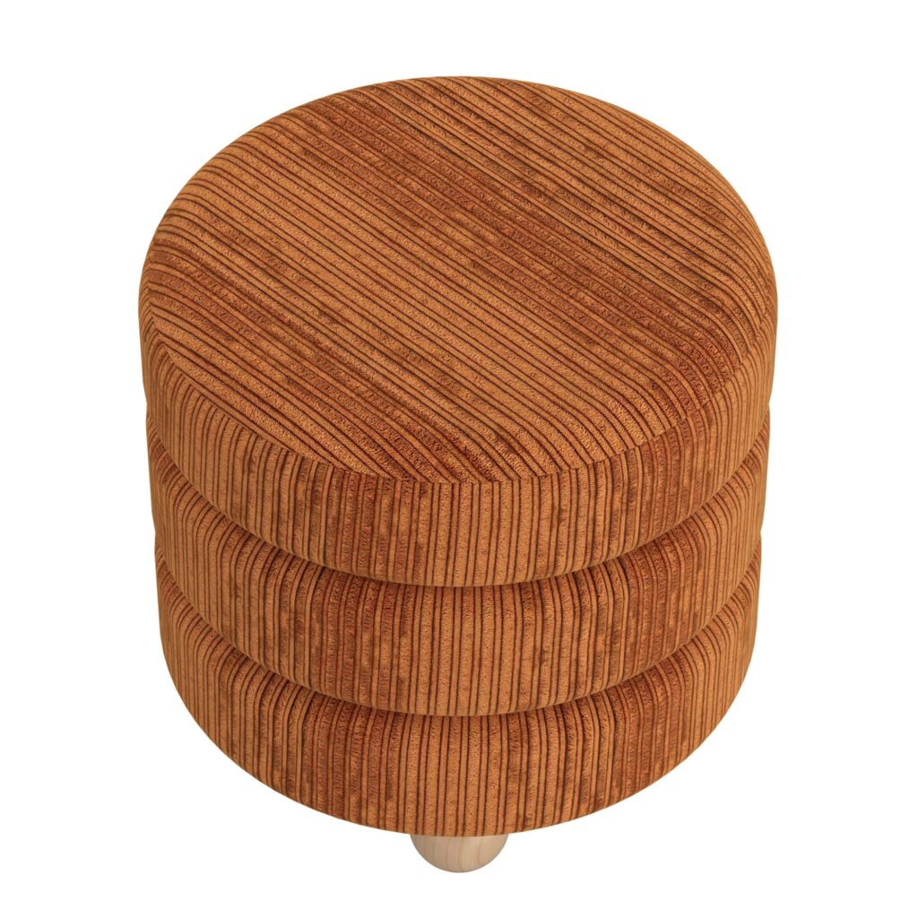 Willo Round Ottoman in Rust Brown - Image 4