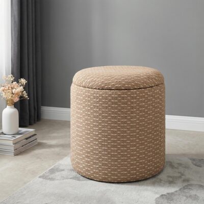 Fenna Round Ottoman in Camel 402-601CAM 402 601CAM 1