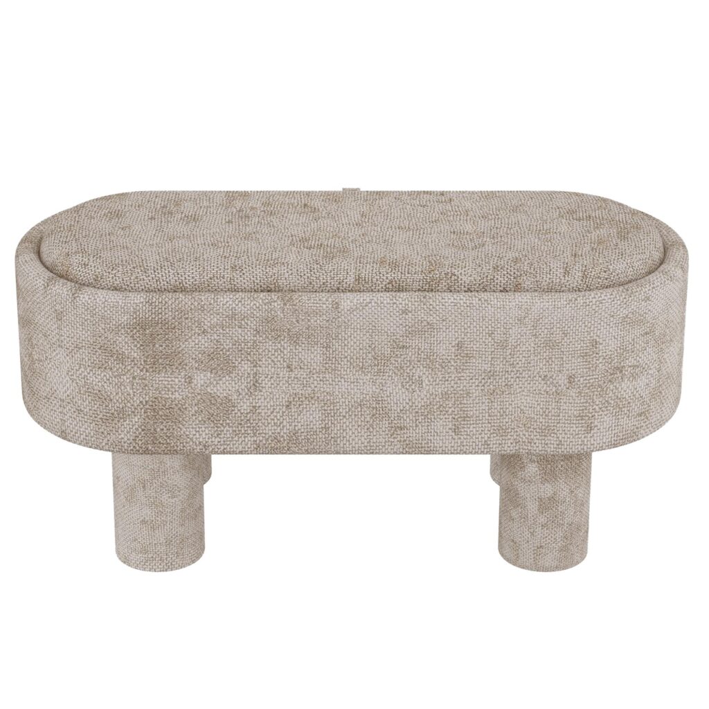 Sezron Storage Ottoman Bench in Beige