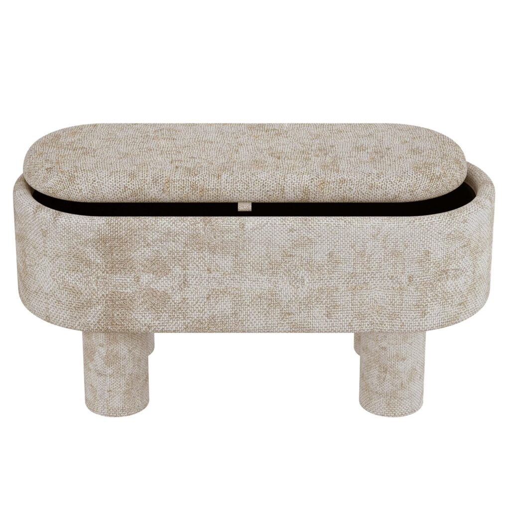 Sezron Storage Ottoman Bench in Beige - Image 3