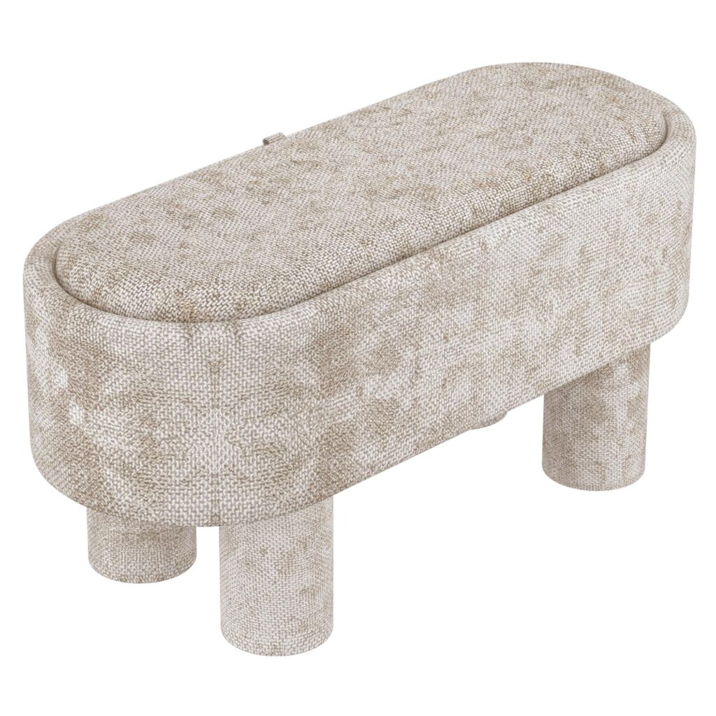 Sezron Storage Ottoman Bench in Beige - Image 4