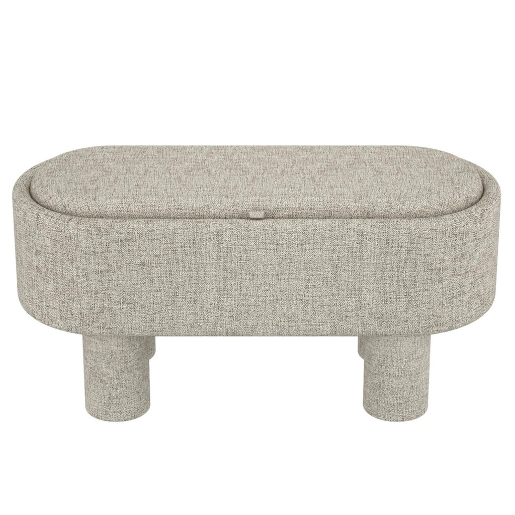 Sezron Storage Ottoman Bench in Warm Grey
